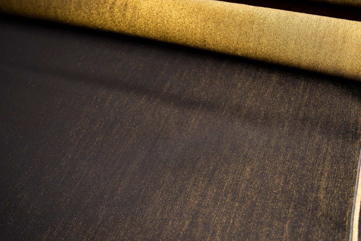 D-008 golden-schwarzer Selvage Denim (12,5 oz) – Stoffbahn in voller Breite