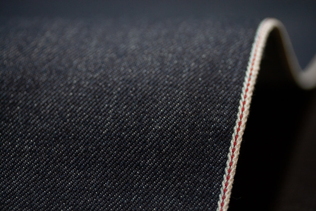 S-019 -12 oz - elastic dark indigo selvage denim
