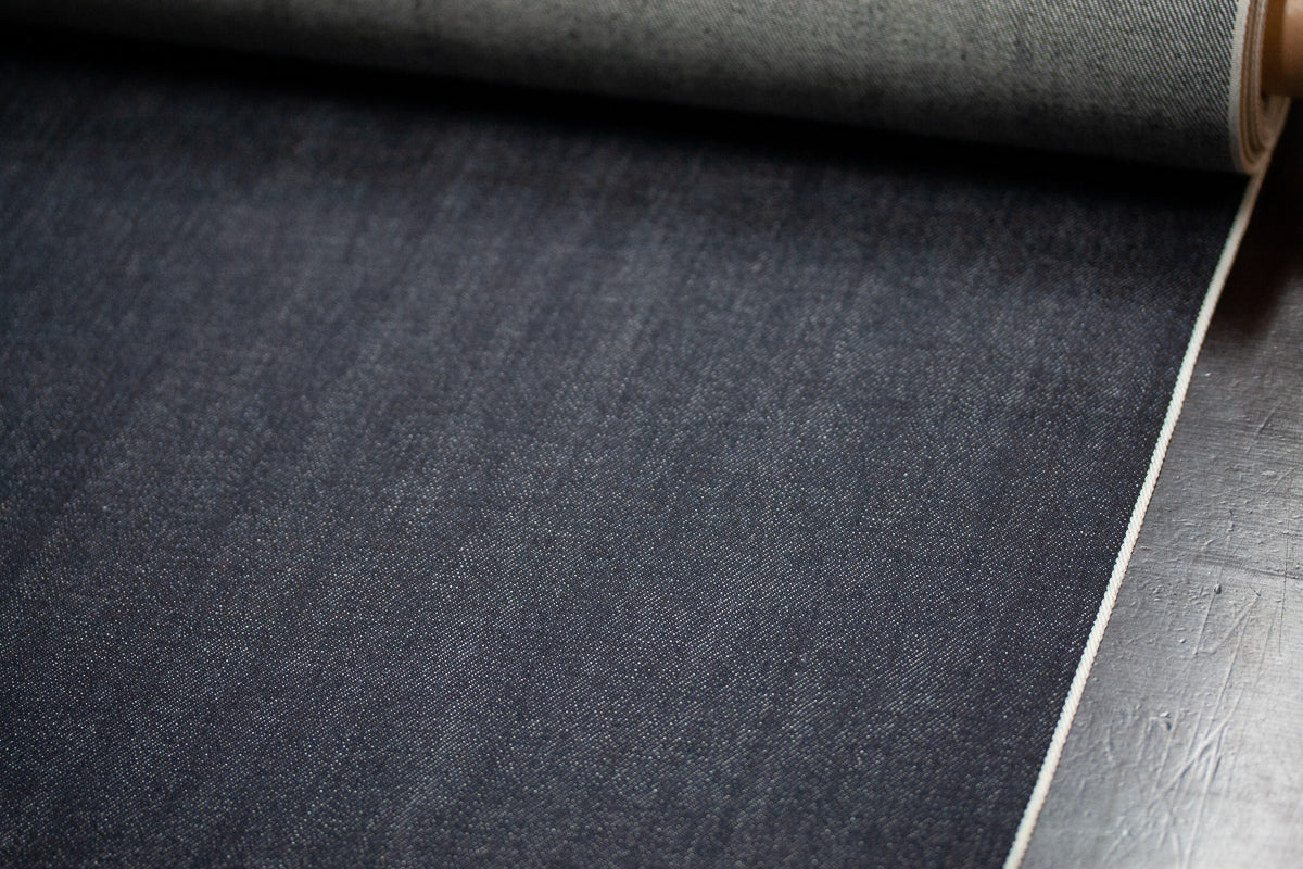 S-020 - 12 oz - elastic dark indigo selvage denim