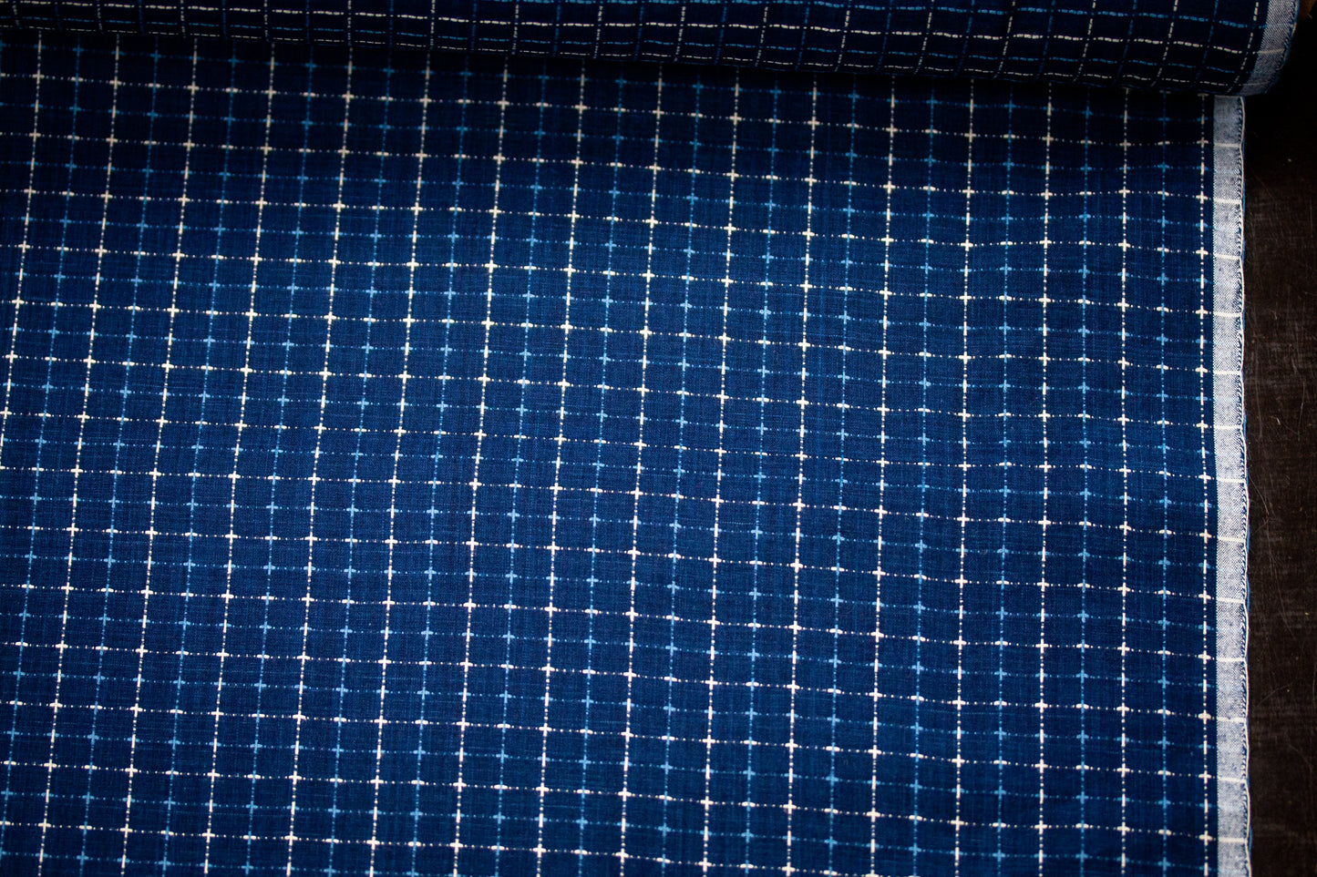 Indigo Sashiko Selvage Canvas (5,1 oz) – Stoffbahn in voller Breite mit Webkante