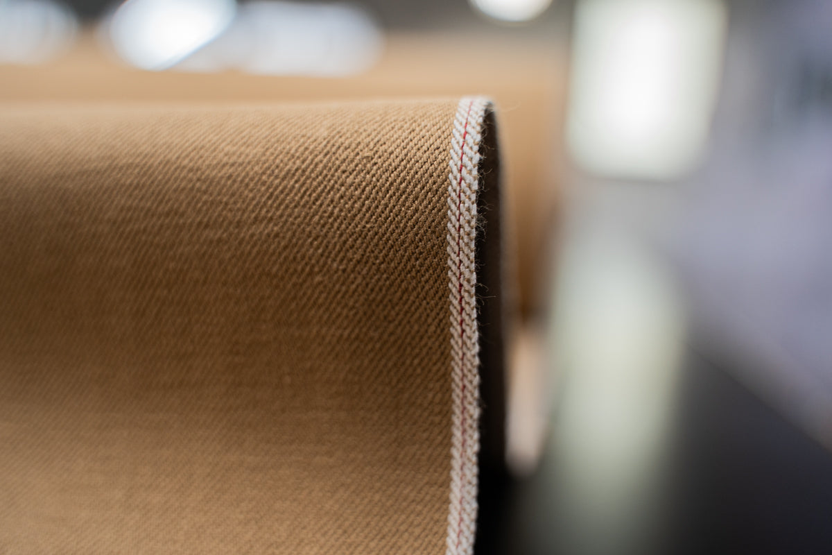 S-003 - 11 oz - beige/brown selvage denim