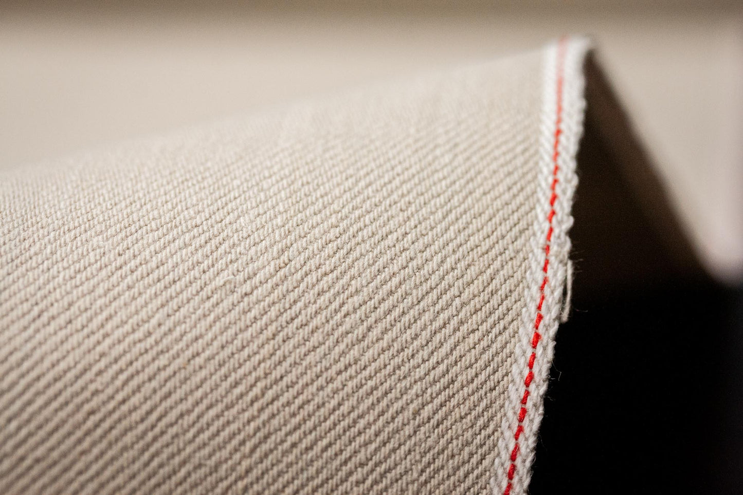 S-038 - 12 oz - beige selvage denim