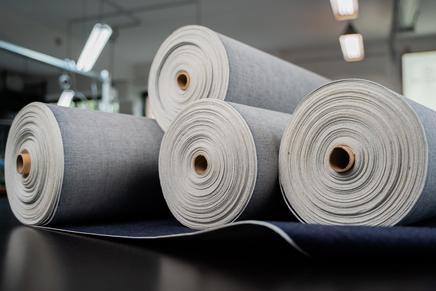 Roll of S-006 - 12 oz - mid blue indigo selvage denim